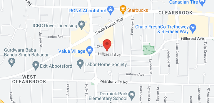 map of 116 32083 HILLCREST AVENUE